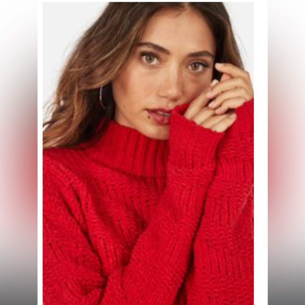 NWOT Chevron Chenille Turtleneck Sweater